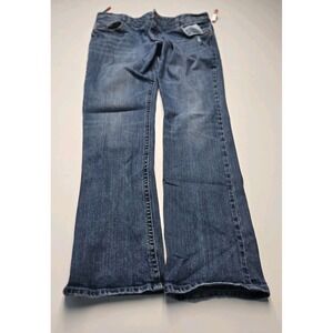 VTG AMERICAN EAGLE Women's Sz 14 Blue SKINNY 77 Stretch Distressed Jeans